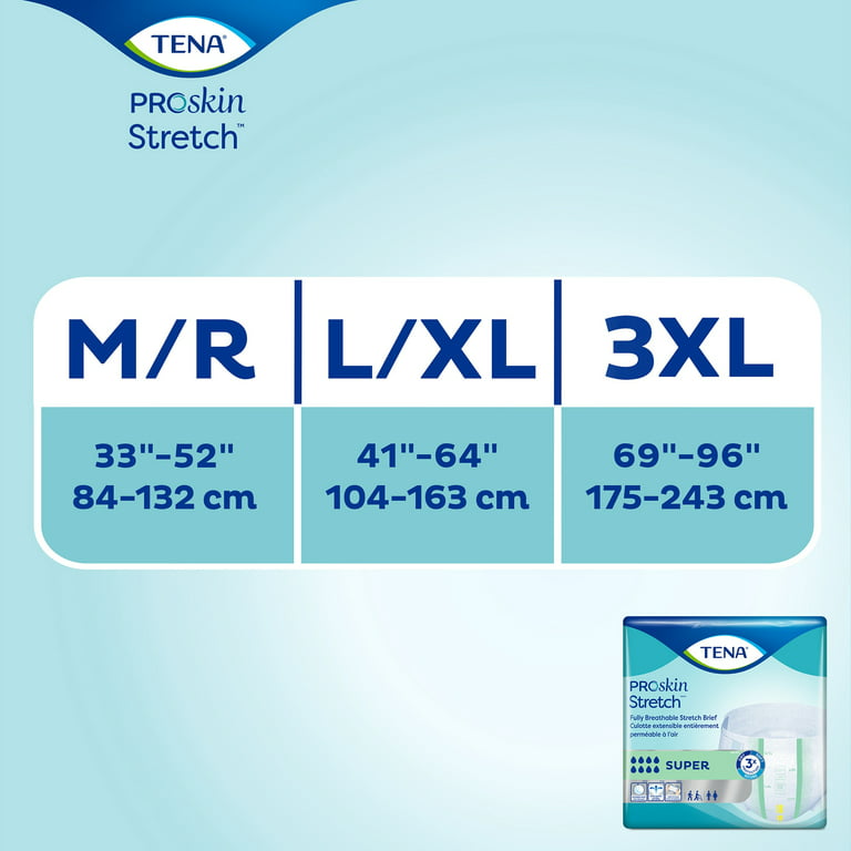 TENA Stretch Super Heavy Absorbency Night Brief, Large/Extra Large, 56 Ct