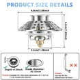 thumbnail image 3 of Pop Up Bathtub Drain Plug Brass Tub Drain Stopper with Cover Tub Drain Strainer Prevent Hair Clogging Rustproof Bathroom Drain Plug with Strainer for 1-2/5 to 1-5/6inch Drain Hole, 3 of 10