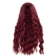 thumbnail image 2 of KeirineCC Deep Wave Lace Front Wigs Human Hair, Wine Red Color Lace Frontal Wigs for Women with Baby Hair and Special Designed Adjustable Straps (Deep Wave Wig, 24 Inch), 2 of 3