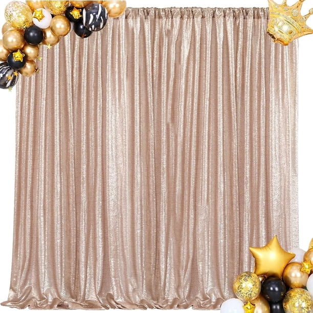 8ft x 8ft Champagne Blush Sequin Backdrop Curtain Glitter Photo Booth ...