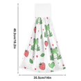 thumbnail image 2 of Haosy 2 Pack Kitchen Wash Cloths with Hanging Loops Absorbent Absorbent Quick Drying Hand Towels, Frog Strawberries Heart Leaf, 2 of 7