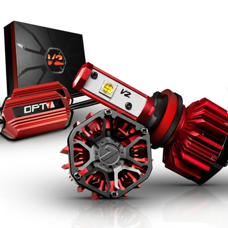 Bright Beam - OPT7 FluxBeam H11 LED Headlight Kit w/Clear ARC-LENS Beam Bulbs - 60w 7,000Lm 5K OEM Bright White CREE - 2 Yr Warranty