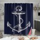 thumbnail image 1 of Cortina de ducha personalizada con ancla azul marino, 60 x 72 pulgadas, 1 of 4