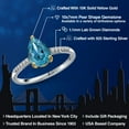 thumbnail image 2 of Gem Stone King 925 Silver and 10K Yellow Gold London Blue Topaz and White Lab Grown Diamond Engagement Ring for Women | 2.58 Cttw | Pear Shape 10X7MM | Gemstone November Birthstone | Size 8, 2 of 6