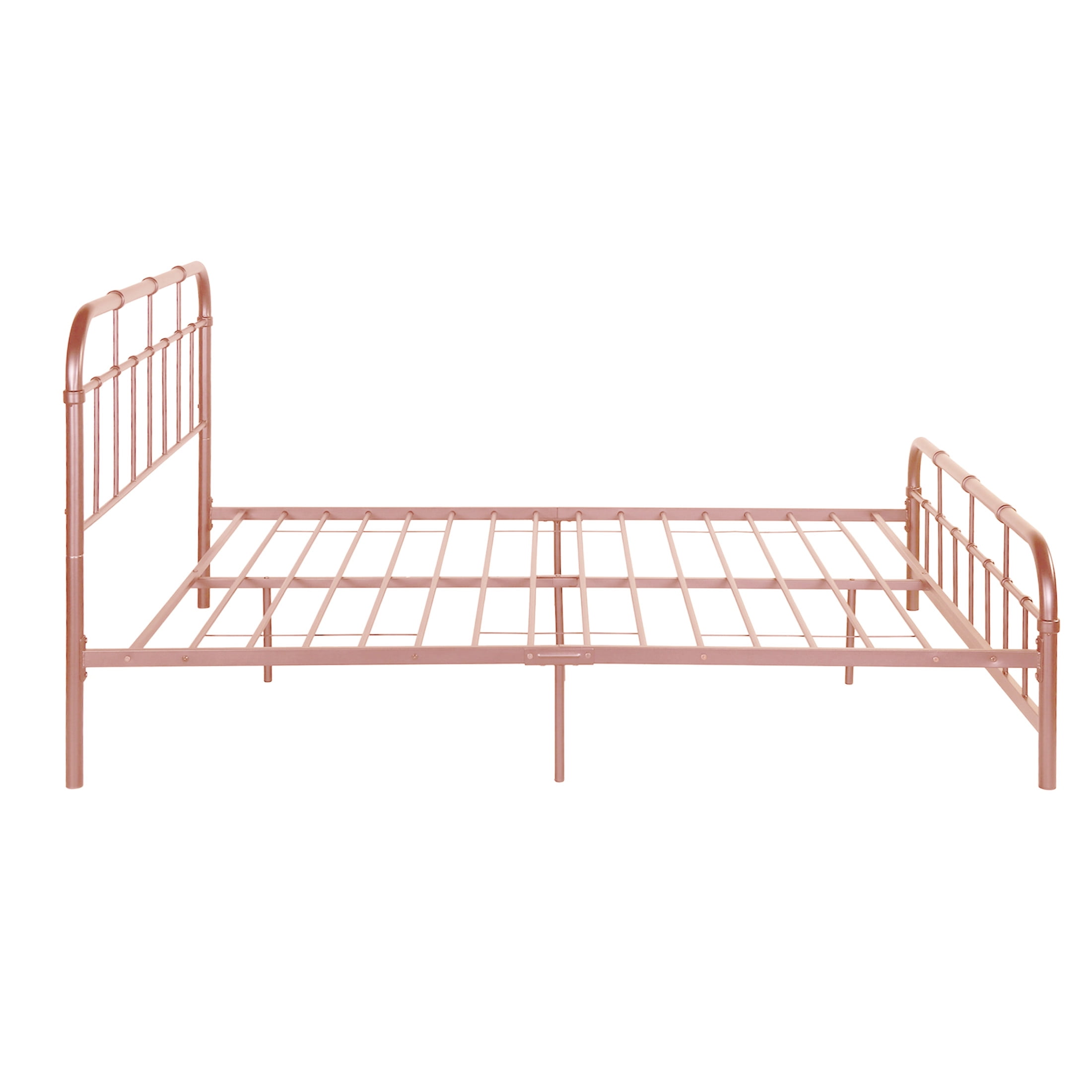 Christopher Knight Home Queen Size Metal Platform Bed Frame, Round Corner Headboard and Footboard, Pink