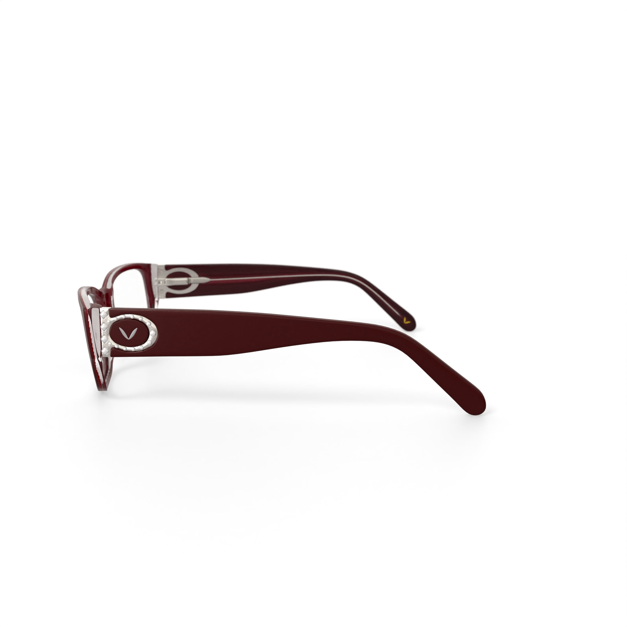 Vendela Women's V1001 Rectangular Prescription Eyeglasses with Case, Cherry Red