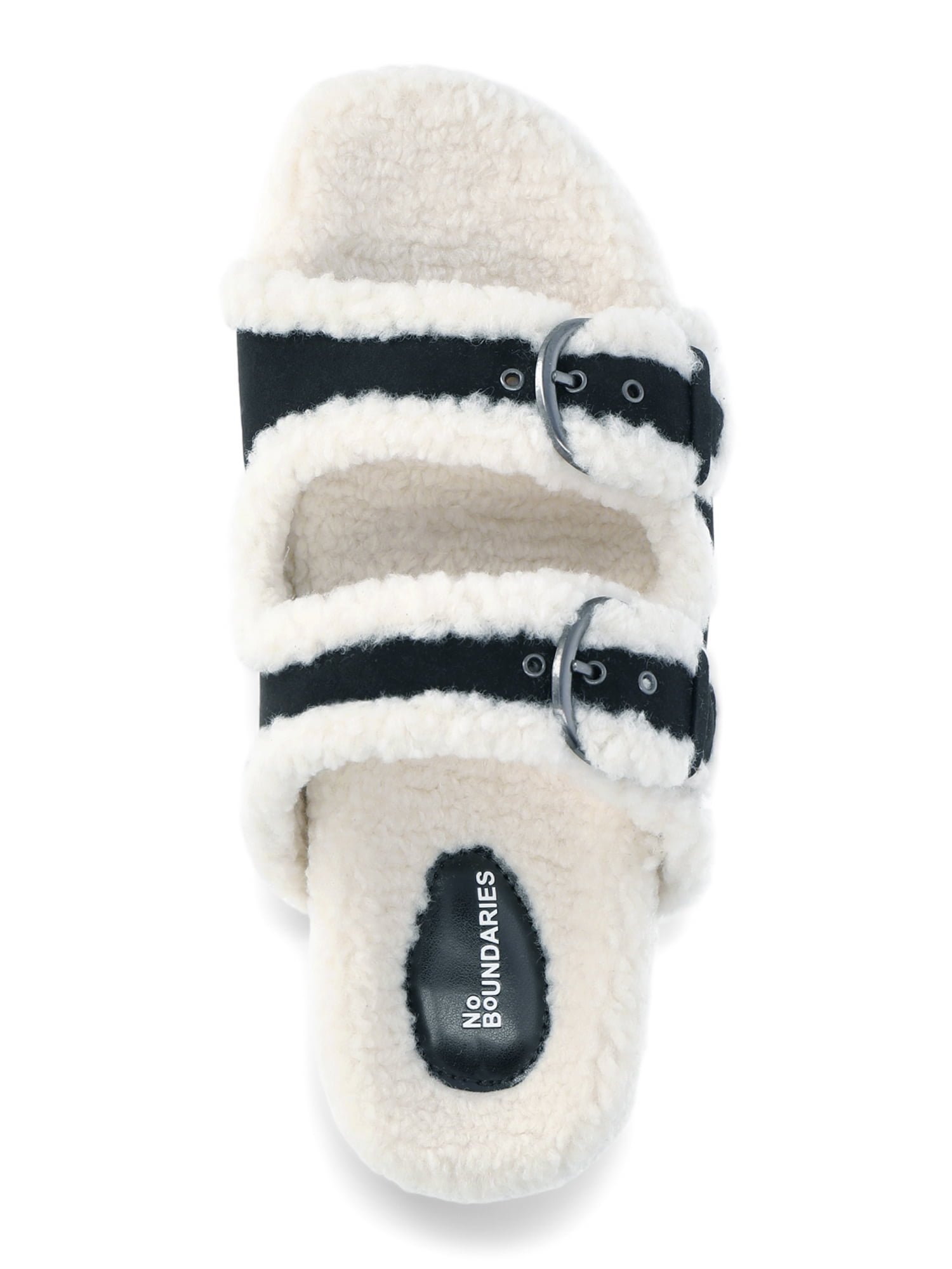 No Boundaries Women's Cozy Double Buckle Sandals