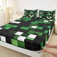 thumbnail image 3 of Castle Fairy Kids Children Boys Geometric Plaid Queen Sheet Sets,Pixel Grid Miners Bed Set, 3 of 7