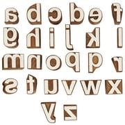 IBA Indianbeautifulart Textile Printing Block Lowercase a-z Alphabets, Hand Carved Wood Letters Wooden Stamp Wood Block Printing Textile Stamps for Fabric/Pottery Blocks