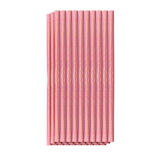 CEHVOM 200pc Striped Colored Paper Straws Disposable Biode-gradable Paper Straws