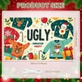 thumbnail image 2 of Festive Sweater Ugly Holiday Party Banner Decorative Design Reindeer Snowman Christmas Gift Background for Christmas Party Festive Gathering Indoor Decor, 2 of 9