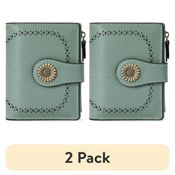 (2 pack) Sendefn Small Women Wallet Genuine Leather Bifold Purse RFID Blocking Card Holder
