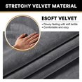 thumbnail image 3 of Real Velvet Stretch Chair Covers 2 Piece Armchair Cover Slipcovers - Include Base Cover and Cushion Cover - Sofa Covers Couch Covers 1 Seater Chair Slip Cover, Feature Thick Soft Velour, Gre, 3 of 6