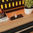 thumbnail image 4 of Leumius Full Size Loft Bed with Storage Shelves and Pegboard,Metal Loft Bed Frame with USB Ports and LED Lights,Natural, 4 of 13
