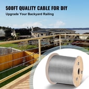 VEVOR 3/16 x 500ft Wire Rope Cable, Stainless Steel Rope, 7x19 Steel Wire Cable Rope 304 Marine Grade