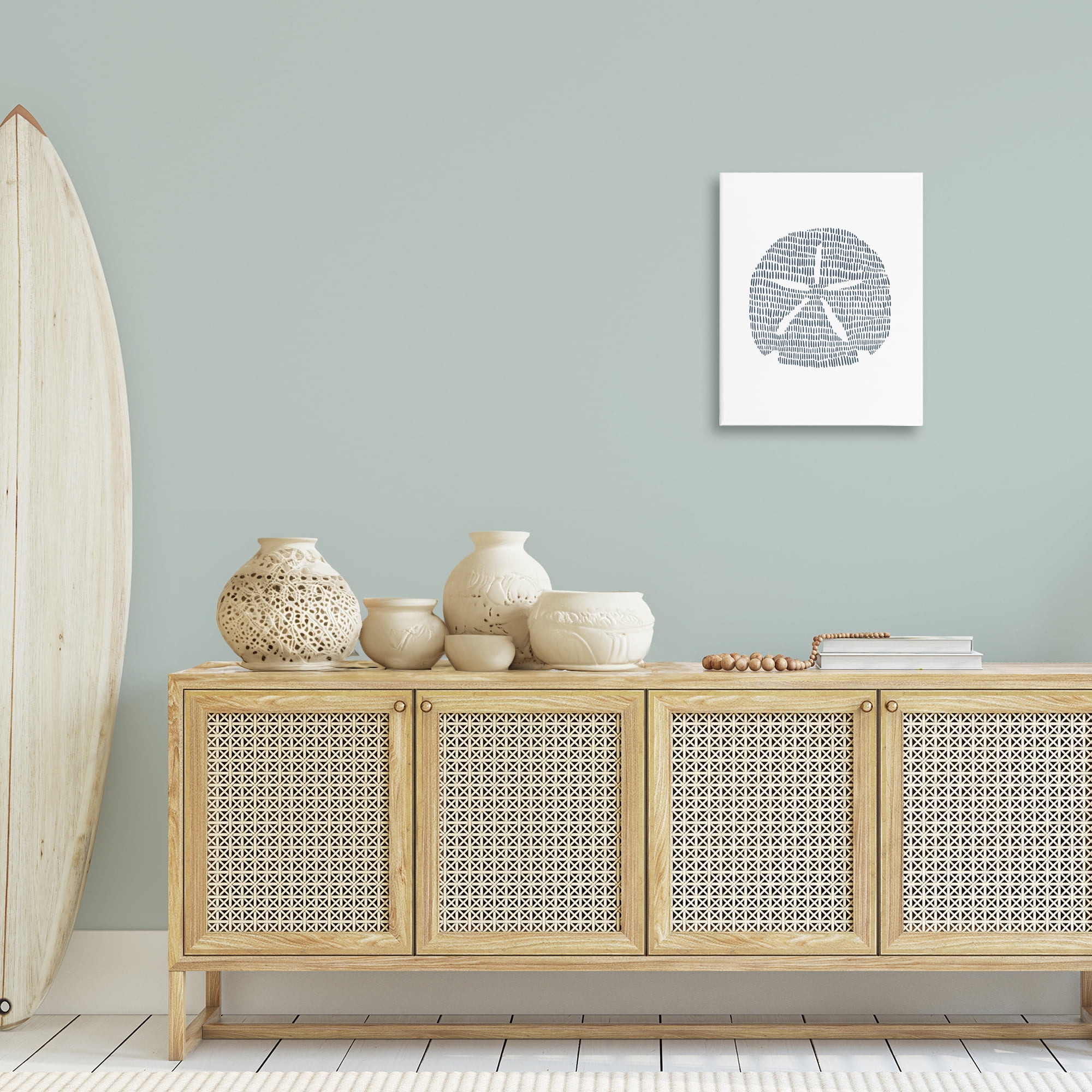 Stupell Industries Minimal Sand Dollar Coastal Painting Gallery Wrapped Canvas Art Print Wall Art, 16 x 20