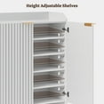 thumbnail image 6 of SICOTAS 50.7"H Tall Shoe Storage Cabinet Set of 2 with 2 Fluted Doors & 4 Adjustable Shelves, High-Gloss White 7-Tier Modern Shoe Cabinet up to 24 Pcs, Narrow Shoe Organizer Cabinet for Entryway, 6 of 9