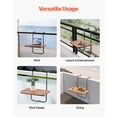 thumbnail image 6 of VEVOR Balcony Hanging Table, 25 x 24 in Folding Balcony Railing Table, Outdoor Balcony Bar Table for Railings, 4-Level Adjustable, Fit Railing from 1" to 5.5", Serving Table for Patio & Deck, 6 of 9