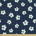 thumbnail image 2 of Ambesonne Floral Fabric by the Yard Upholstery, Blossoming Vintage Layout, 3 Yards, Indigo and White, 2 of 5