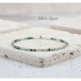 thumbnail image 3 of Green Moss Agate 2mm Tube Shape Smooth Cut Beads 7 inch Adjustable Silver Plated Clasp Bracelet for men, women, unisex. Link Chain Stacking Bracelet.|LINK_03520, 3 of 4