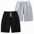 thumbnail image 6 of NOLDARES Toddler Boy Shorts Boys Cotton Shorts Soft Casual Elastic Waist with Pockets Drawstring Kids Summer Clothes(Black,9-10 Years), 6 of 7
