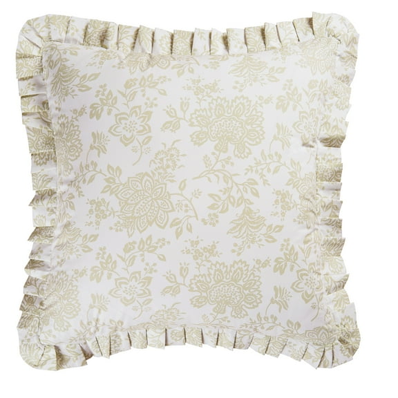 26" x 26" Shelby Green Cotton Euro Sham - Machine Washable