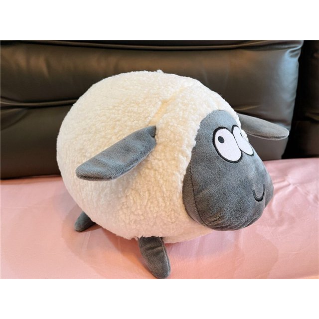 2023 Soft/ Cartoon/ Cute/lamb Plush Toy/ Big Eyes Funny Expression Round Lamb Doll/ Children's Birthday GiftBlack20cm Deng Xun unisex