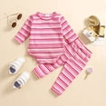 thumbnail image 2 of Newborn Baby Bodysuit Outfit Knit Long Sleeve Tops Set Infant Girl Fall Clothes, 2 of 7