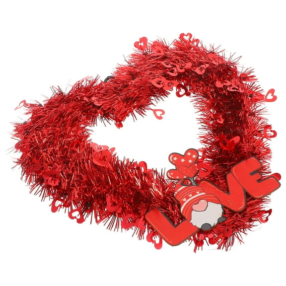 AURARMLET Valentine Heart Wreath Heart Shaped Wreath Red Indoor Decor 1Pack