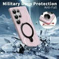 thumbnail image 3 of Heavy Duty Phone Case For Samsung Galaxy S24 FE,Built-in Rotatable Magnetic Ring Kickstand,Shockproof Dropproof Tough Rugged Anti-fall Protective Phone Case For Samsung Galaxy S24 FE,Pink, 3 of 6