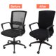 thumbnail image 4 of Rotating Armchair Slipcover Removable Stretch Computer Office Chair Cover Protector Size M (Black), 4 of 6