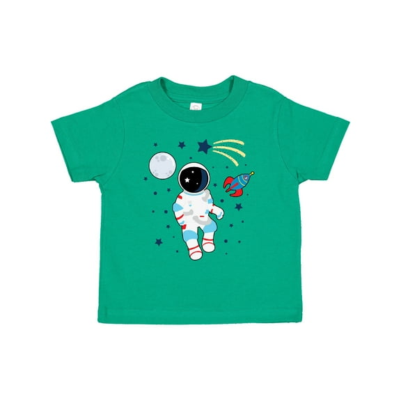 Inktastic Astronaut the Moon Spaceship and Shooting Star for Light Colors Boys or Girls Toddler T-Shirt