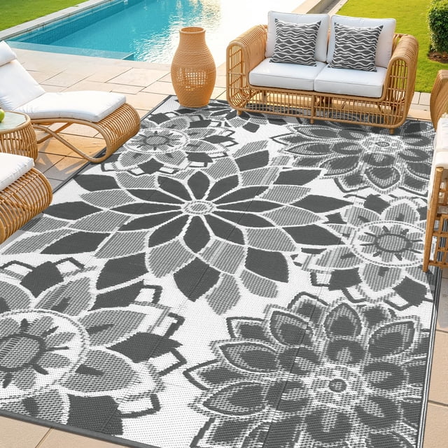 Alfombra para exterior LOKHOM 183 x 274 cm, impermeable y reversible