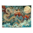 thumbnail image 5 of BCIIG Ukiyo-e Japanese Dragon Tapestry Big Ocean Waves Wall Hanging Underwater World Tapestries Flannel Large Size  Tapestry for Bedroom Living Room, 5 of 6