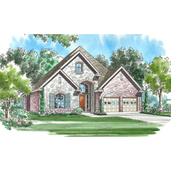 015-997: Luxury Traditional 3 Bed, 2 Bath Luxury Home Plan, 2368 Sq Ft: Full Blueprints with License to Build by Home Plan Marketplace - Lesuto