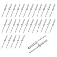 thumbnail image 1 of Uxcell 100 piezas de remaches de agarre de cabeza grande de aluminio 5/32" x 3/4" surtido de remaches ciegos de agarre múltiple para reparaciones automotrices, kayak, barco, edificios, contenedores, 1 of 6