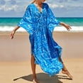 thumbnail image 2 of WTOBBY Women's Flowy Beach Cover-Up Dress Swimsuit Bikini Outerwear Lightweight Chiffon Swimsuit Cape for Tropical Vacation Swimwear,Sky Blue One Size, 2 of 5