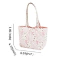 thumbnail image 2 of HUISZJ Floral Quilted Shoulder Bag, Cotton Handbag with Bow, Fashion Underarm Bag for Women Work Shopping Travel (A), 2 of 7