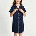 thumbnail image 5 of Bovxnpu Girls Boys Outfits Set Girls Summer Thin Ice Silk Short Sleeve Robe Gown Loungewear Tops, 5 of 9