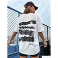 thumbnail image 6 of Slogan Graphic Drop Shoulder Tee Short sleeves are in vogue for vacations and schools, 6 of 7