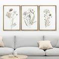 thumbnail image 2 of IDEA4WALL Framed Canvas Print Wall Art Set of 3 Wildflowers Bouquet Nature Wilderness Watercolor Floral Modern Art Boho Abstract Decorative Rustic Chic Artwork for Home Decor - Natural 24"x36"x3, 2 of 5