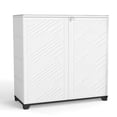thumbnail image 4 of OFFIGAM Outdoor Storage Cabinet Waterproof Plastic Storage Shed White 34.25x33.5x15.08 Inch, 4 of 9