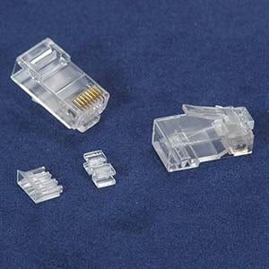 ACCL RJ45 Cat.6A Plug Solid 3 Prong 50 Micron 3pc type 100pk, 1 Pack