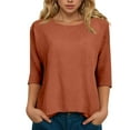 thumbnail image 2 of UngA Women Casual Outfits Women's Long Sleeve Tops Henley Shirts Casual Blouses T Shirts Fall Clothes Brown,2XL, 2 of 7