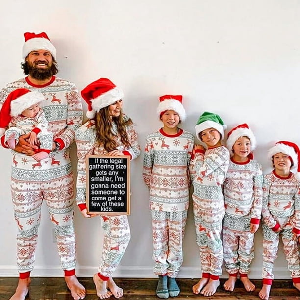Conjunto de pijamas de Navidad para mamá y yo, ropa de dormir suave y bonita para la familia, traje de 2 piezas para adultos y niños, trajes de aspecto navideño, 2023