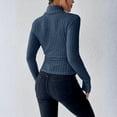 thumbnail image 4 of Long Sleeve T-Shirt for Women Ribbed Knit Turtleneck Slim Fit Sweater Top, Stretchy Casual Pullover for Fall Winter, 4 of 5