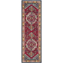 SAFAVIEH Monaco Ashley Floral Bordered Runner Rug, Red/Turquoise, 2'3" x 7'