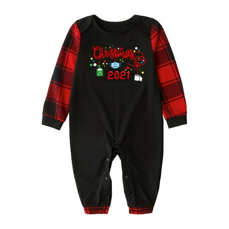 

Scyoekwg Family Matching Christmas Pajamas Sets Holiday Family Comfy Loose Winter Warm Pajamas Set Long Sleeve and Long Pants Round Neck Christmas Pattern Print Baby-Kids-Adult