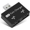 thumbnail image 1 of Health Gear USB2.0 2-Port, Portable 2-Port USB Hub, Male to Dual USB Female Adapter(Black), 1 of 5