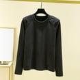 thumbnail image 2 of Wensltd Long Sleeve Base Layer Warm Top for Women Autumn Winter Thermal Solid Color Round Neck Home Sleepwear, 2 of 4